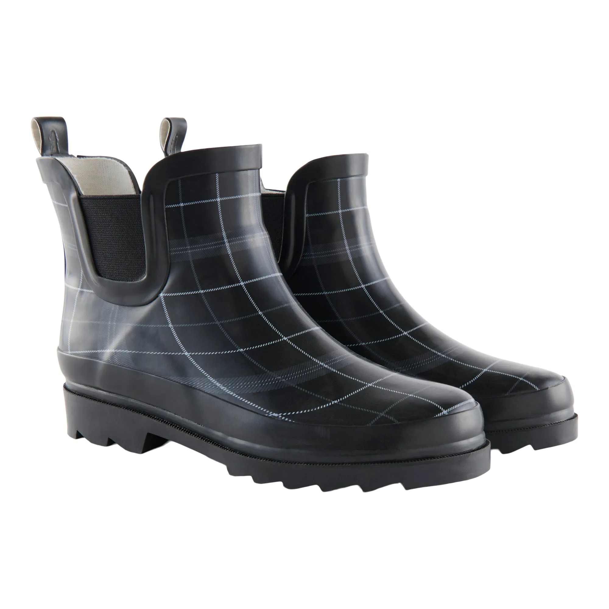 mySTYLE Women's Ankle Rain Boots, Plaid