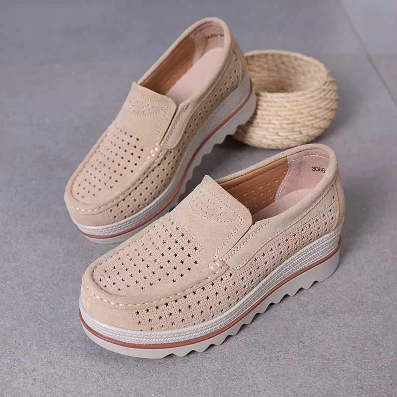 Nanccy Women Slip On platform Comfort Loafers