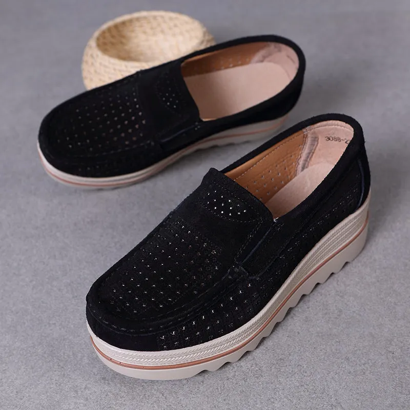 Nanccy Women Slip On platform Comfort Loafers