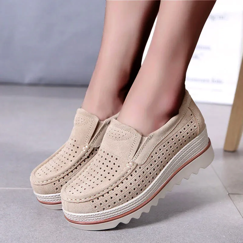 Nanccy Women Slip On platform Comfort Loafers