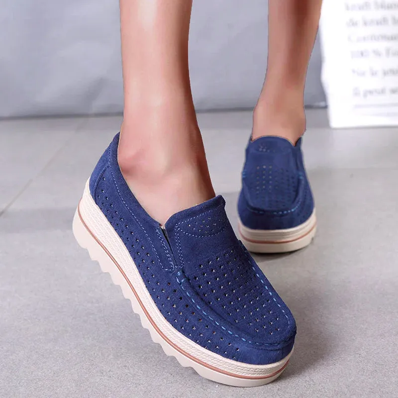 Nanccy Women Slip On platform Comfort Loafers