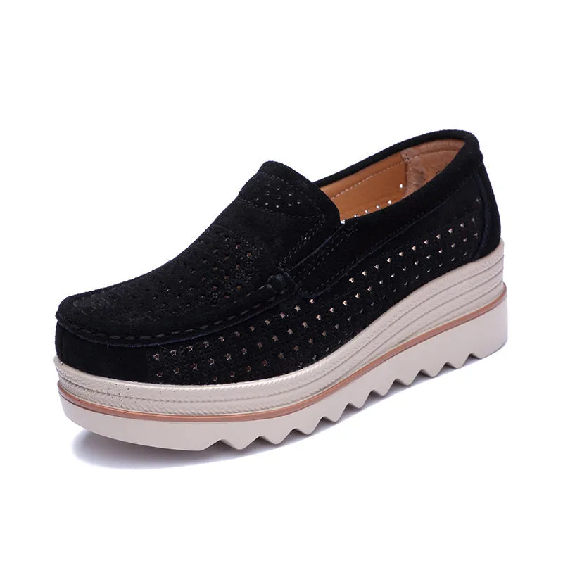 Nanccy Women Slip On platform Comfort Loafers