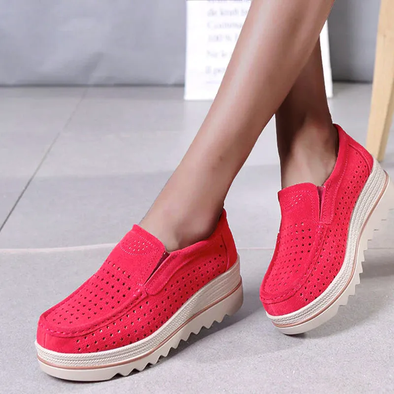 Nanccy Women Slip On platform Comfort Loafers