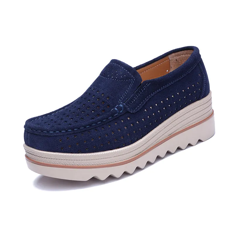 Nanccy Women Slip On platform Comfort Loafers