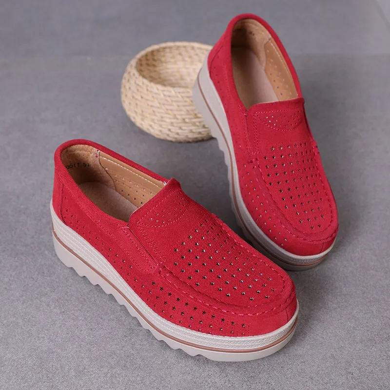 Nanccy Women Slip On platform Comfort Loafers
