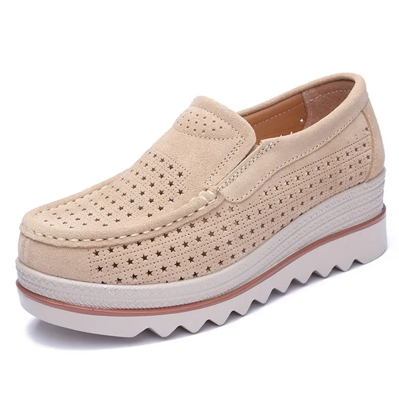 Nanccy Women Slip On platform Comfort Loafers