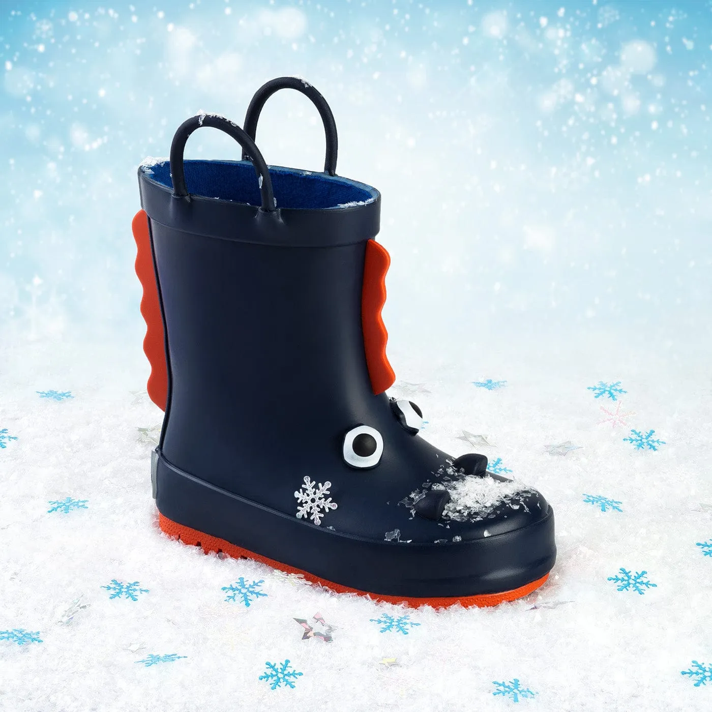 Navy Dinosaur Rain Boots Rubber