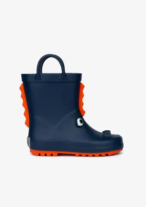 Navy Dinosaur Rain Boots Rubber