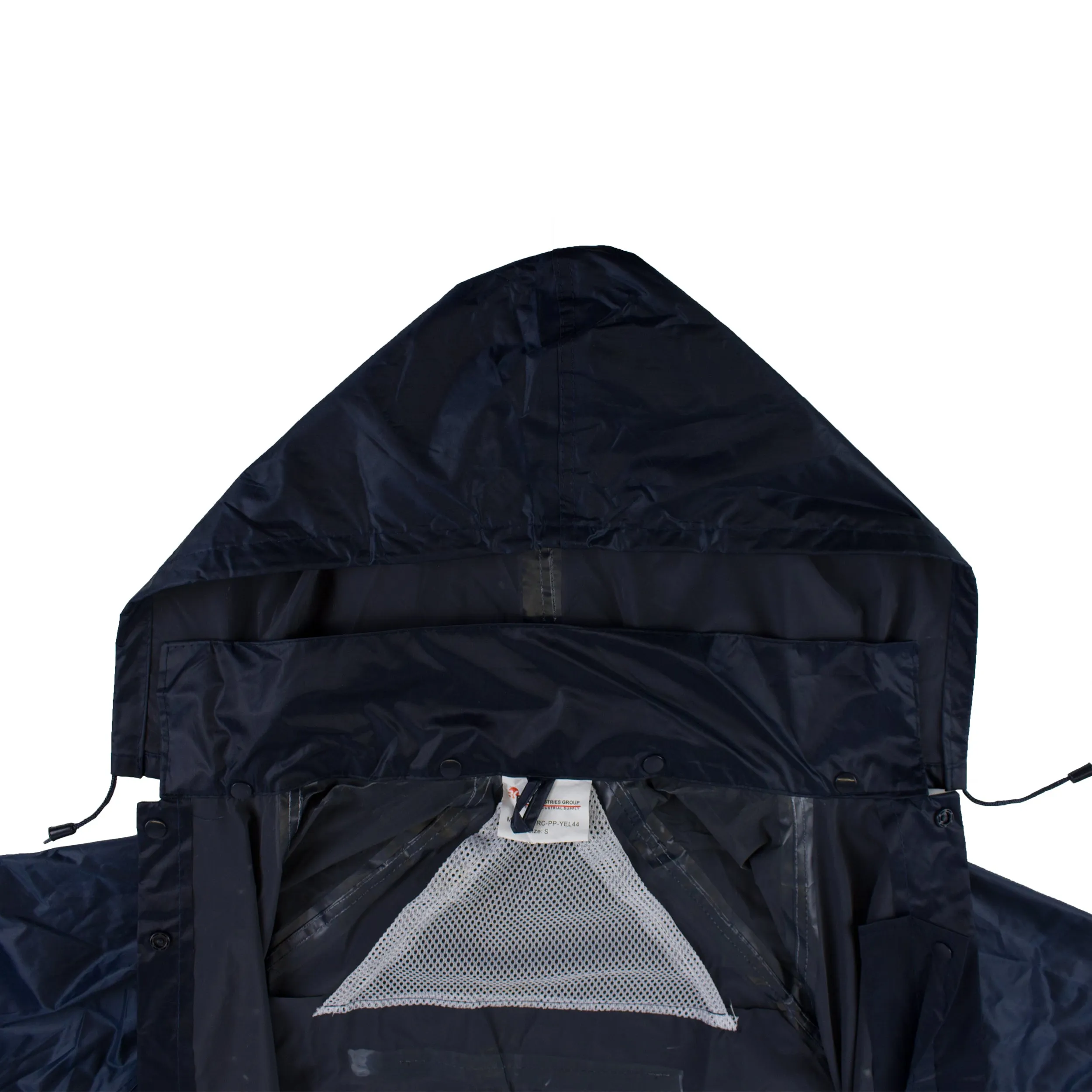 Navy PVC Polyester 3-Piece Rain Suit | Jacket, Hoodie, Pants-RW-PP-NVY33