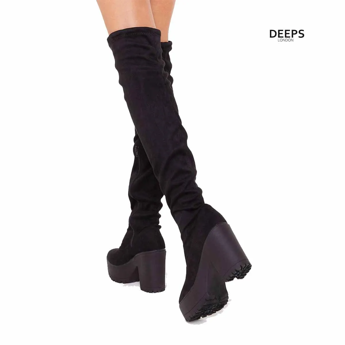 NAYLA WOMEN'S BLOCK HEEL OVER THE KNEE THIGH HIGH PARTY BOOTS