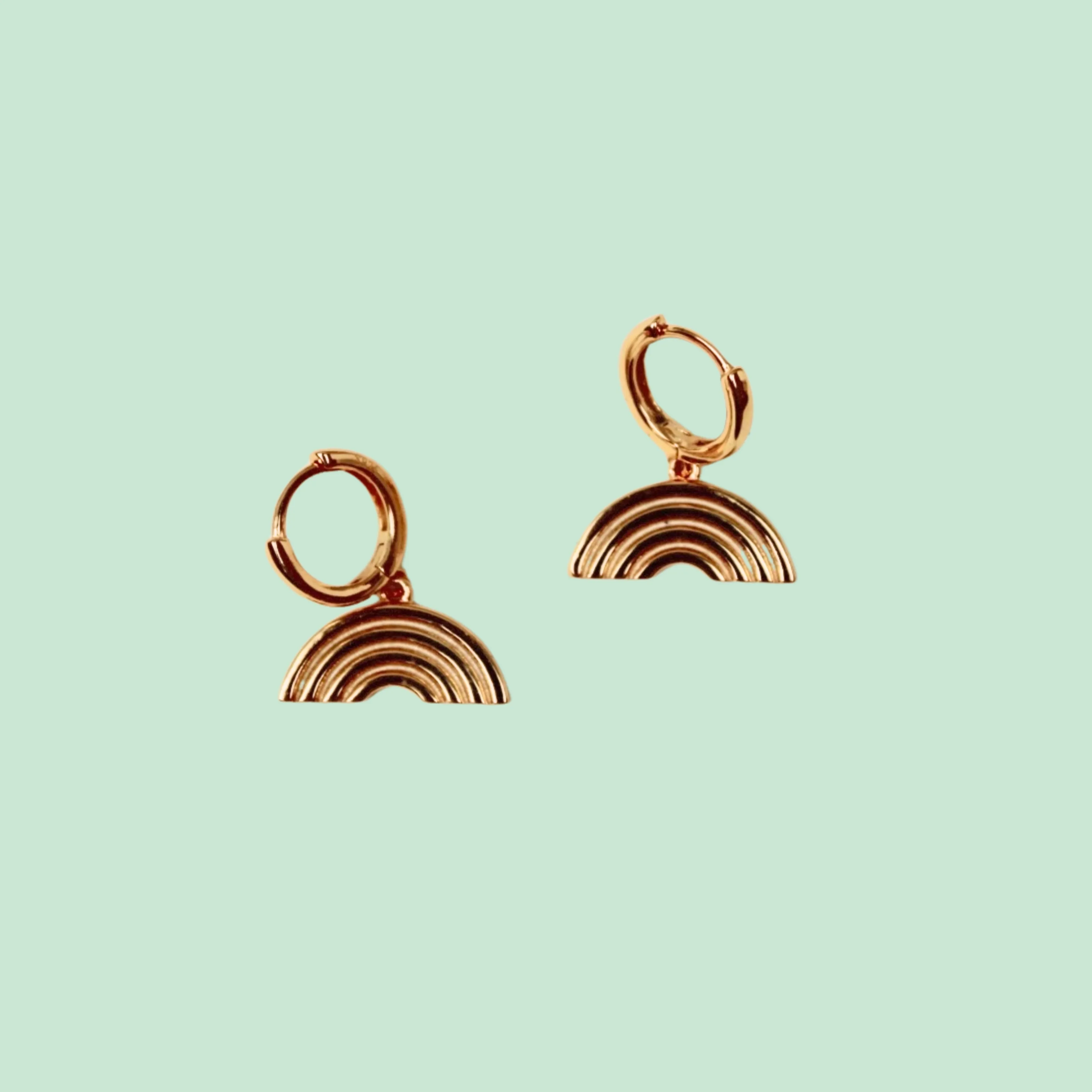 No Rain, No Rainbow - Earrings, Gold