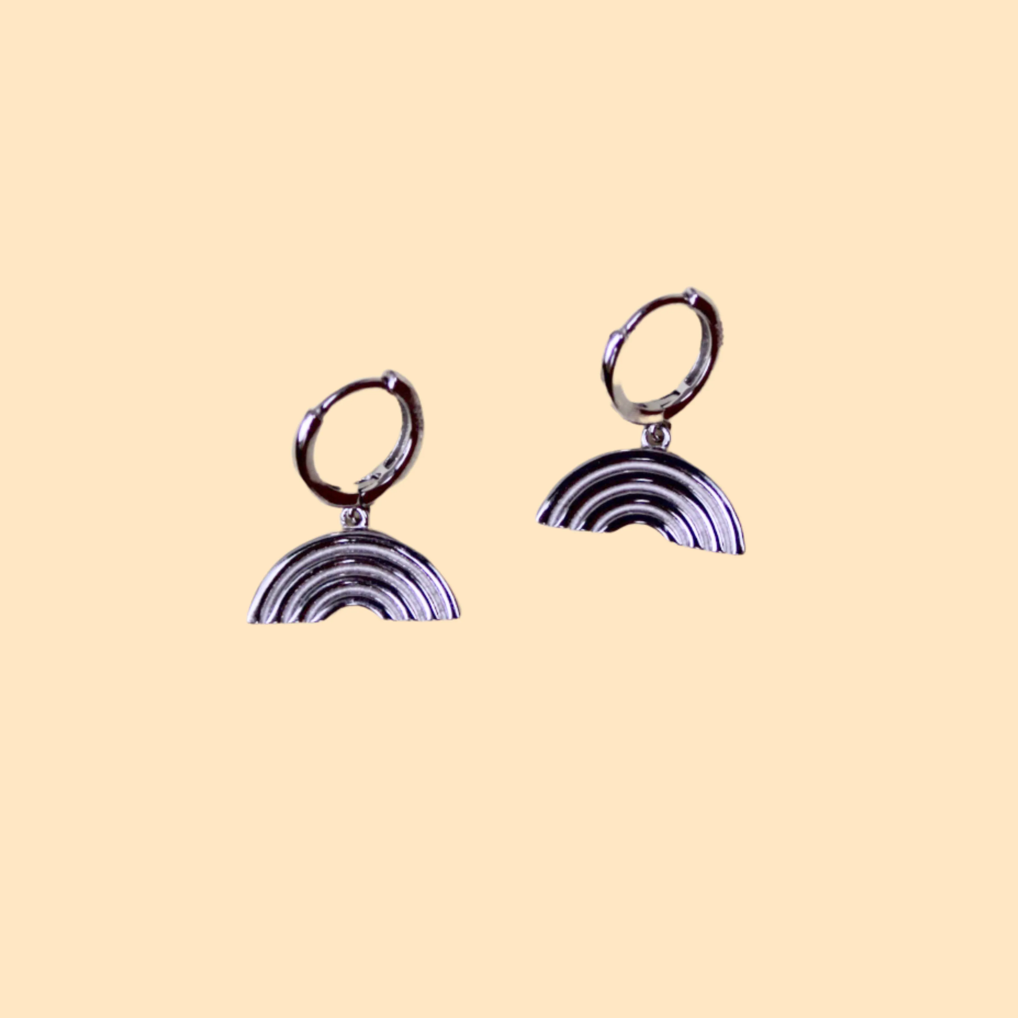 No Rain, No Rainbow - Earrings, Silver