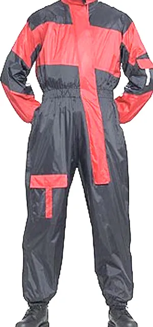 One Piece Motorcycle Rain Suit With Night Vision Reflectors On Front And Back