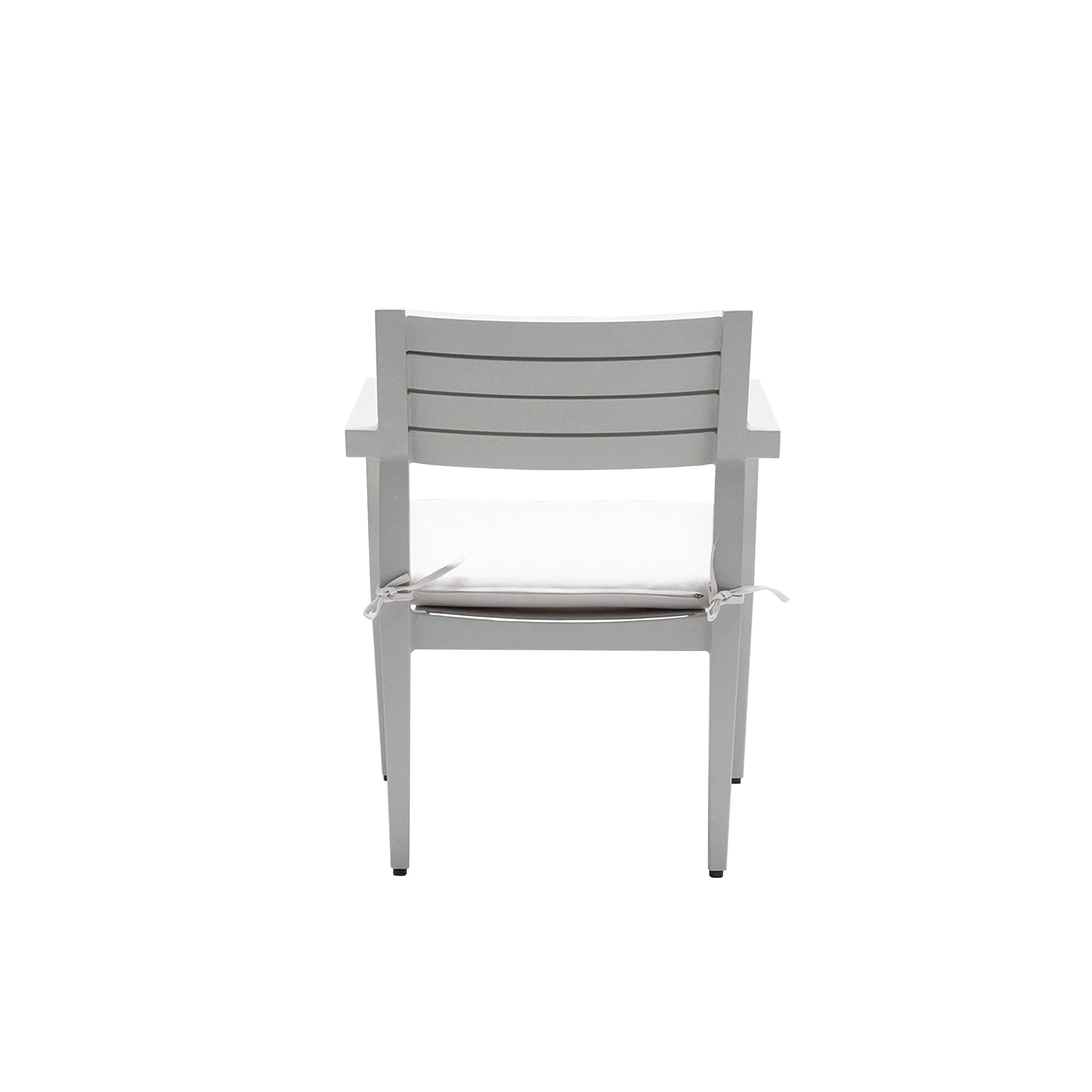 Outdoor Patio Aluminum Stationary Dining Chairs 4PCS with Outdoor-grade Sunbrella Fabric Cushions, Tapered Feet,Grayish