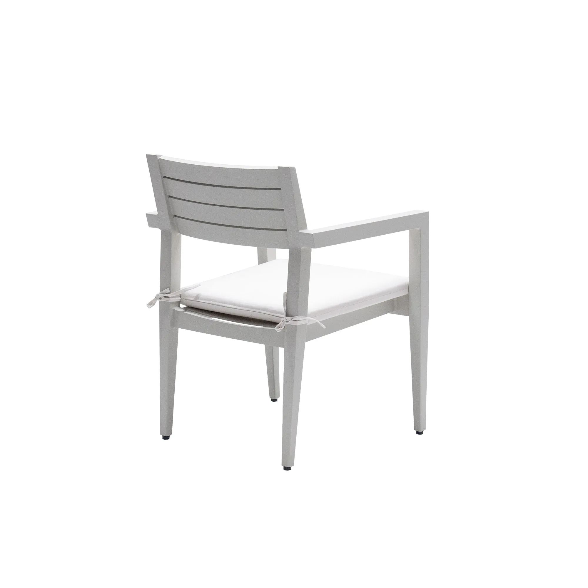 Outdoor Patio Aluminum Stationary Dining Chairs 4PCS with Outdoor-grade Sunbrella Fabric Cushions, Tapered Feet,Grayish