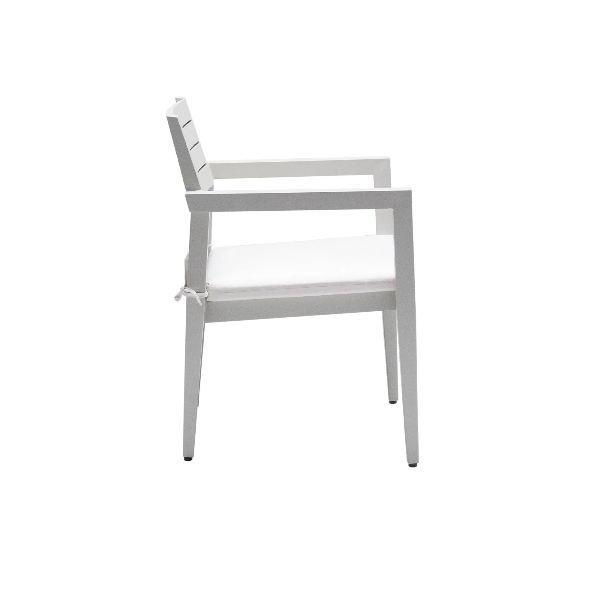 Outdoor Patio Aluminum Stationary Dining Chairs 4PCS with Outdoor-grade Sunbrella Fabric Cushions, Tapered Feet,Grayish