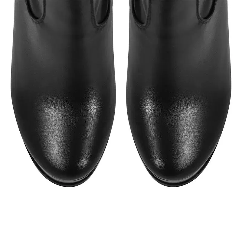 Over The Knee Thin Heel Round Toe Platform Stiletto Boots