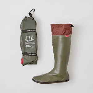 Packable Rubber Rain Boots - Khaki