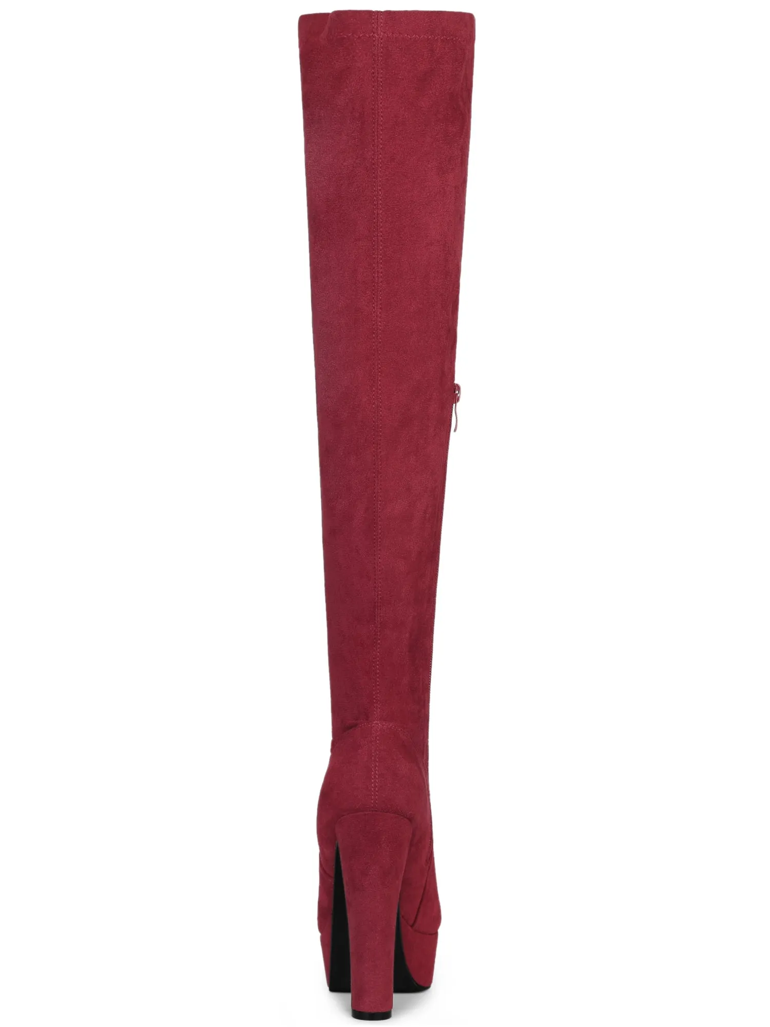 Perphy Women's Platform Block Heel Over the Knee Thigh High Boots