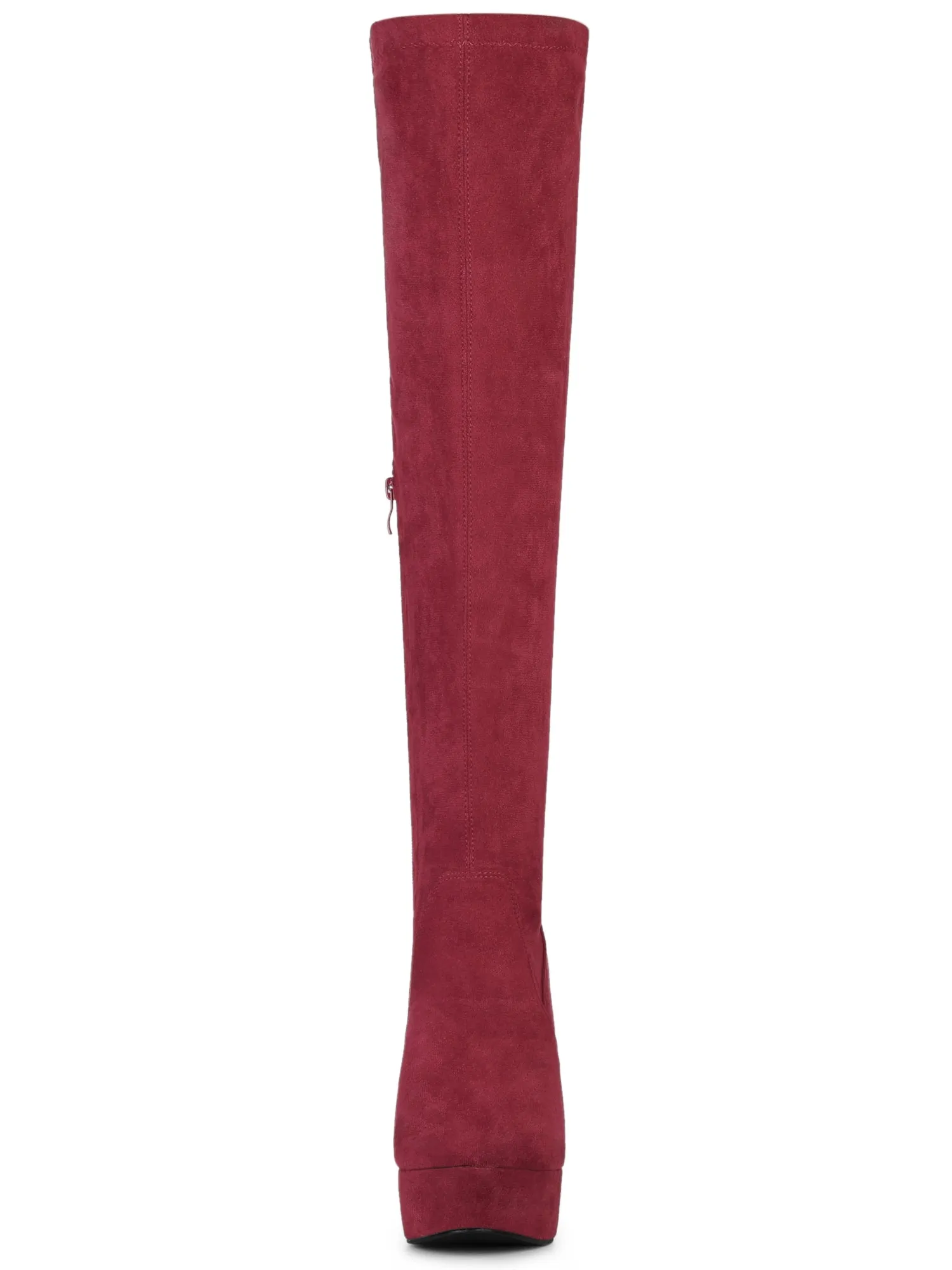Perphy Women's Platform Block Heel Over the Knee Thigh High Boots