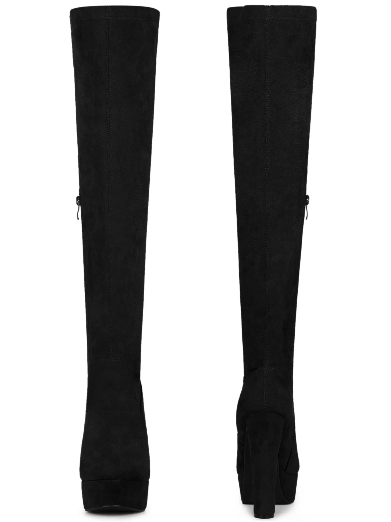 Perphy Women's Platform Block Heel Over the Knee Thigh High Boots