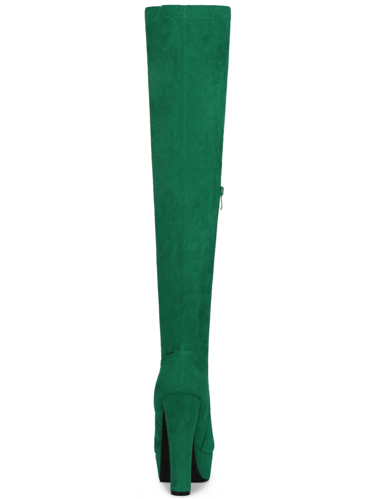 Perphy Women's Platform Block Heel Over the Knee Thigh High Boots