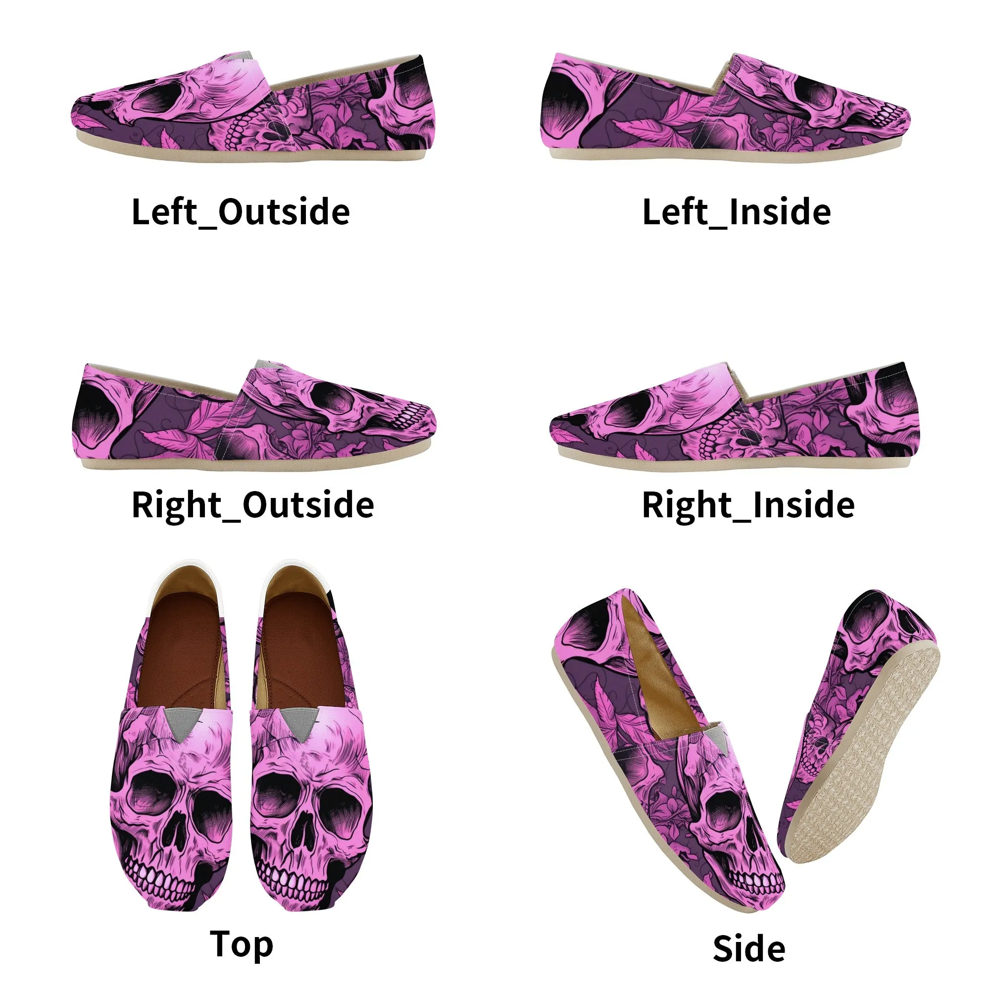 Pink Skull Casual Shoes