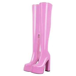 Platform Chunky High Heel Thigh Boots