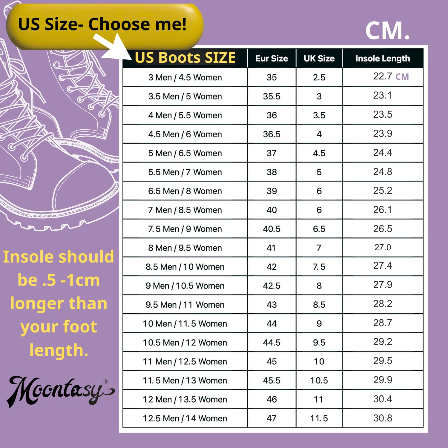 Purple Blossom Combat Boots (For Women| Men)