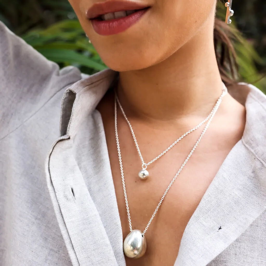 Rain Droplet Necklace - Sterling Silver