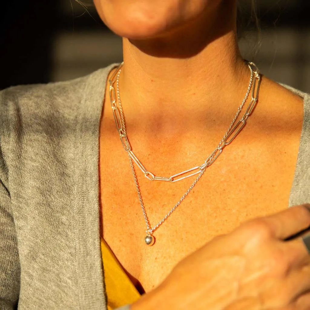 Rain Droplet Necklace - Sterling Silver