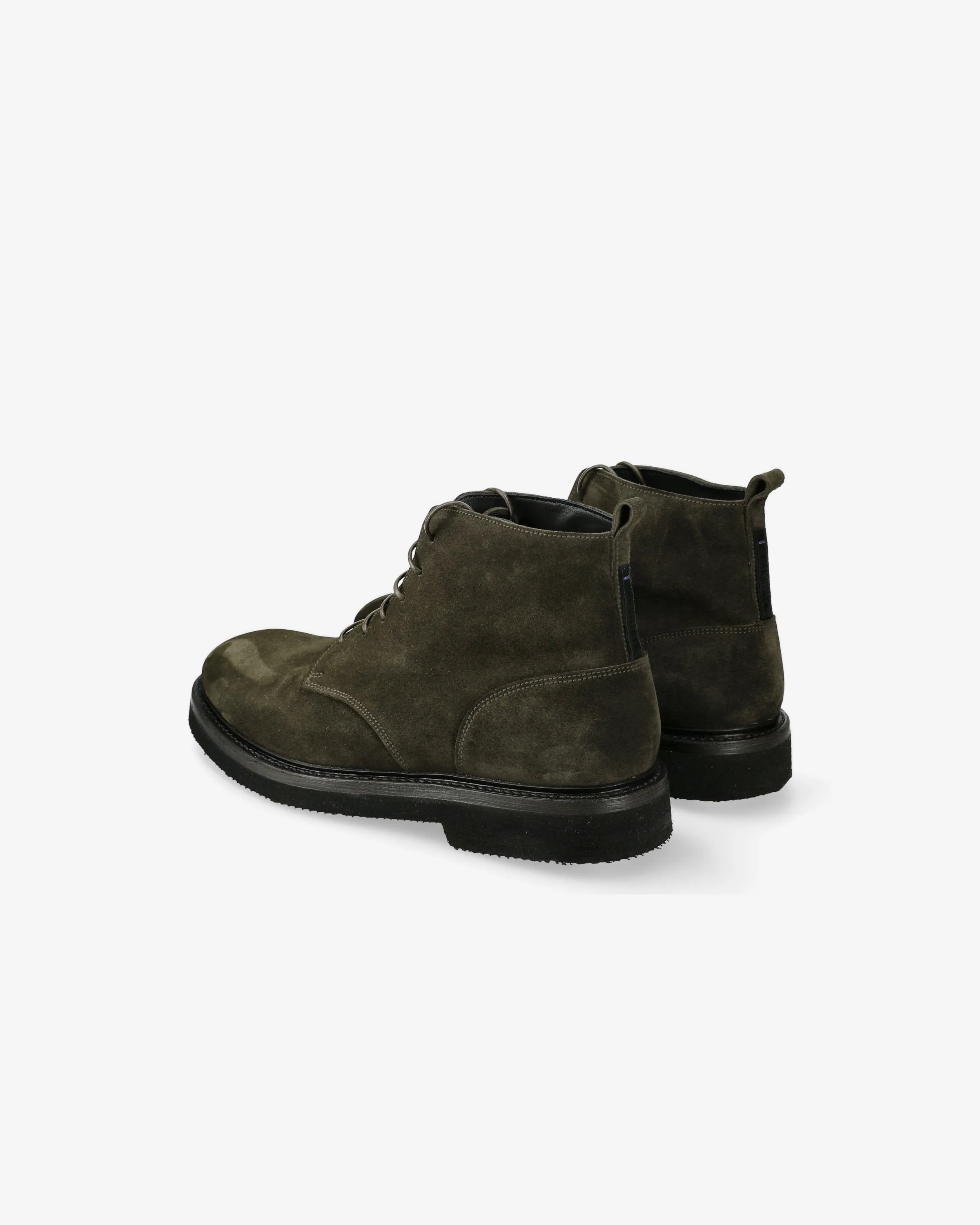 Rain olive suede lace-up ankle boots