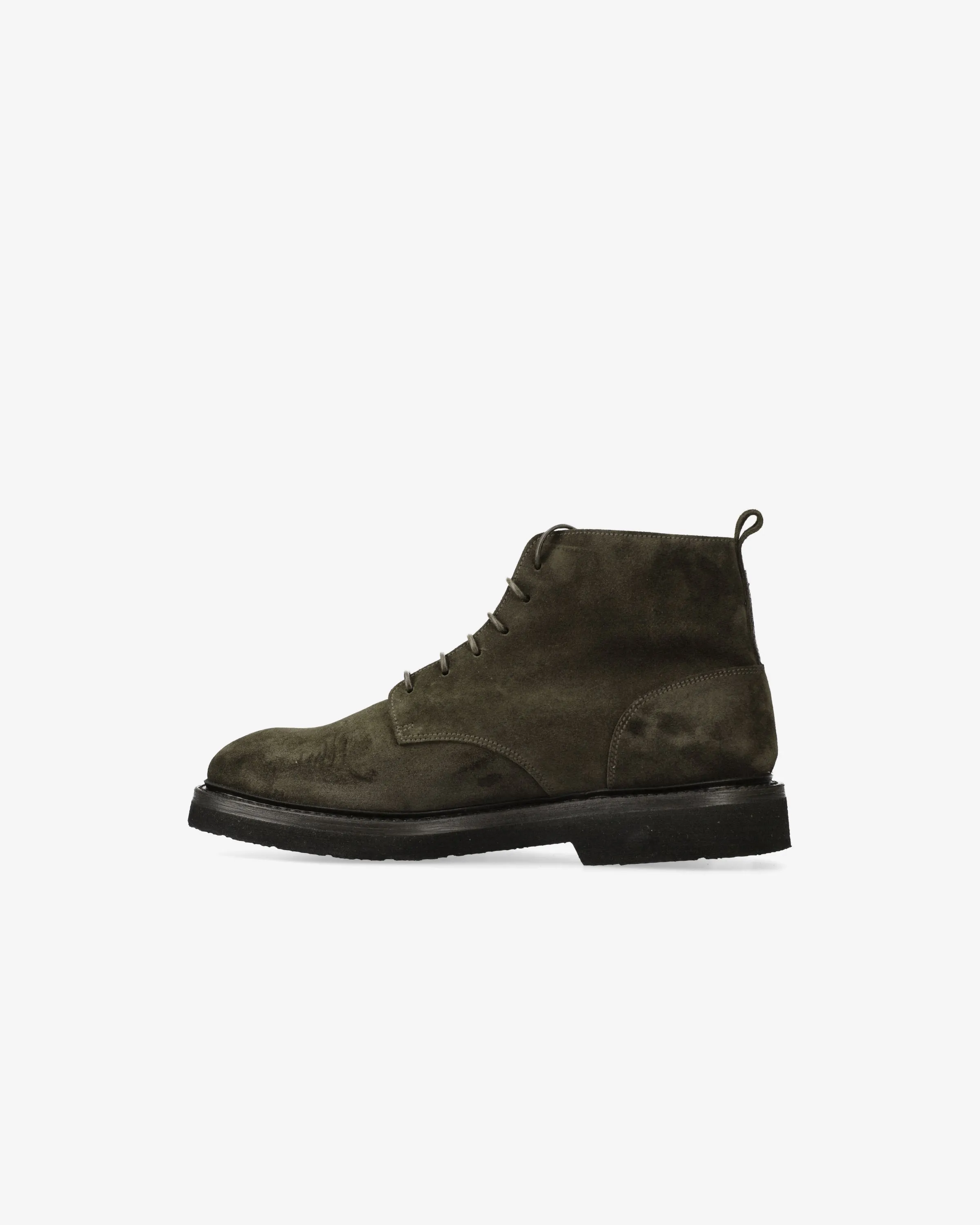 Rain olive suede lace-up ankle boots