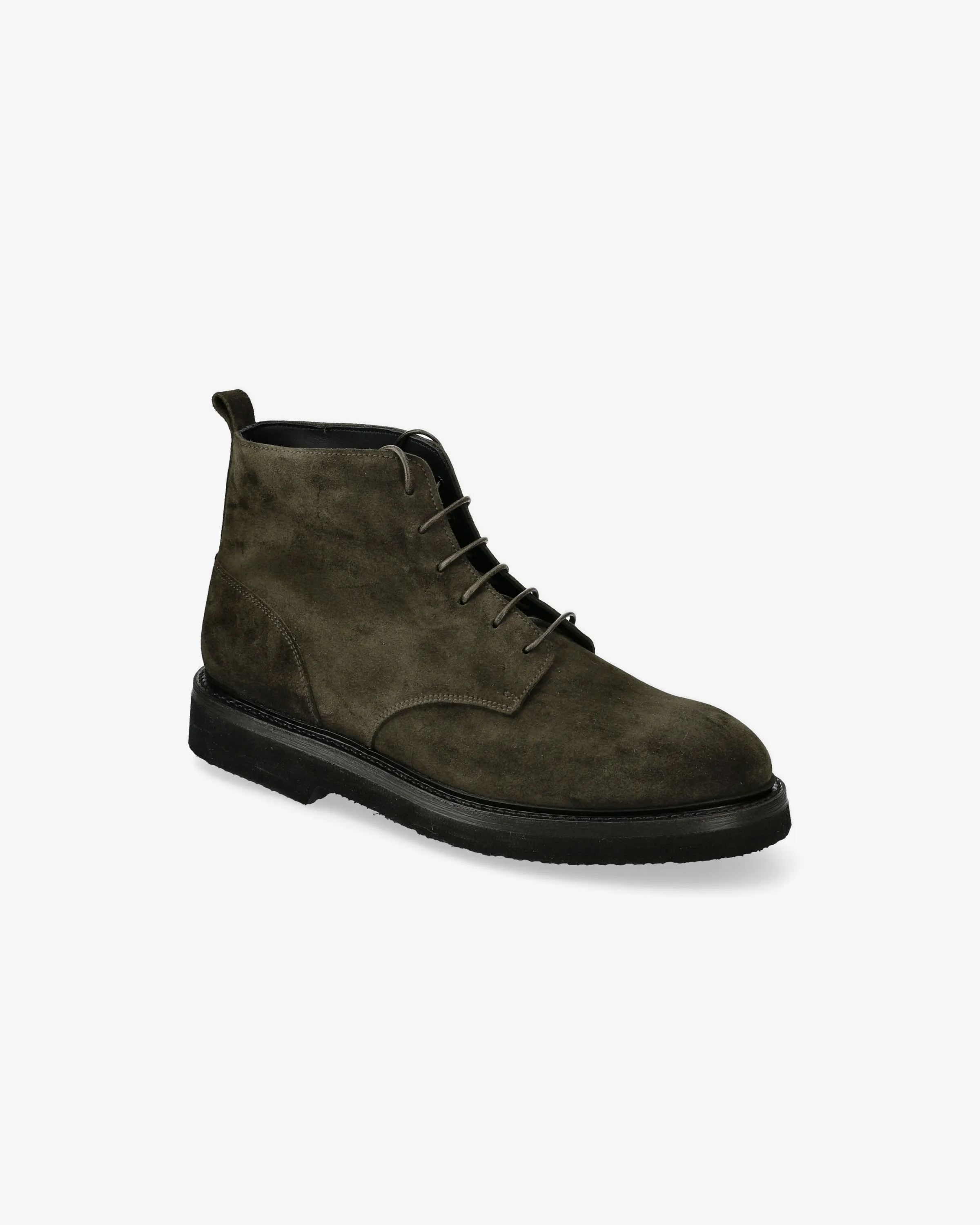 Rain olive suede lace-up ankle boots
