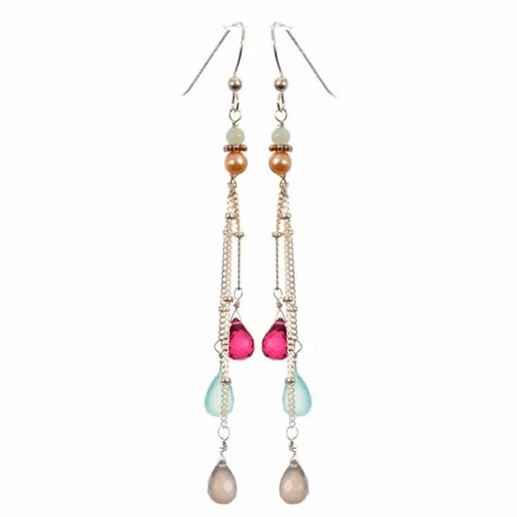 Rain Three Strand Earrings