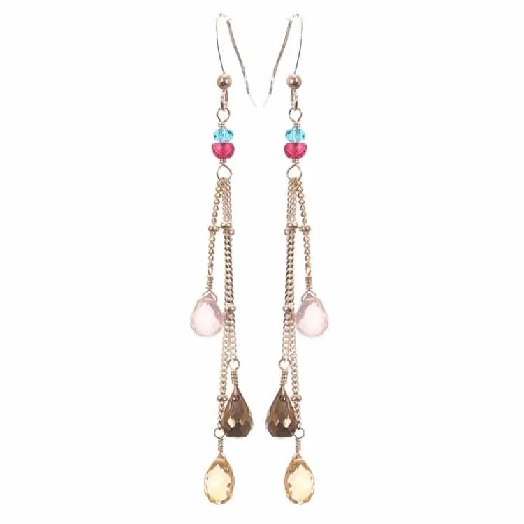 Rain Three Strand Earrings