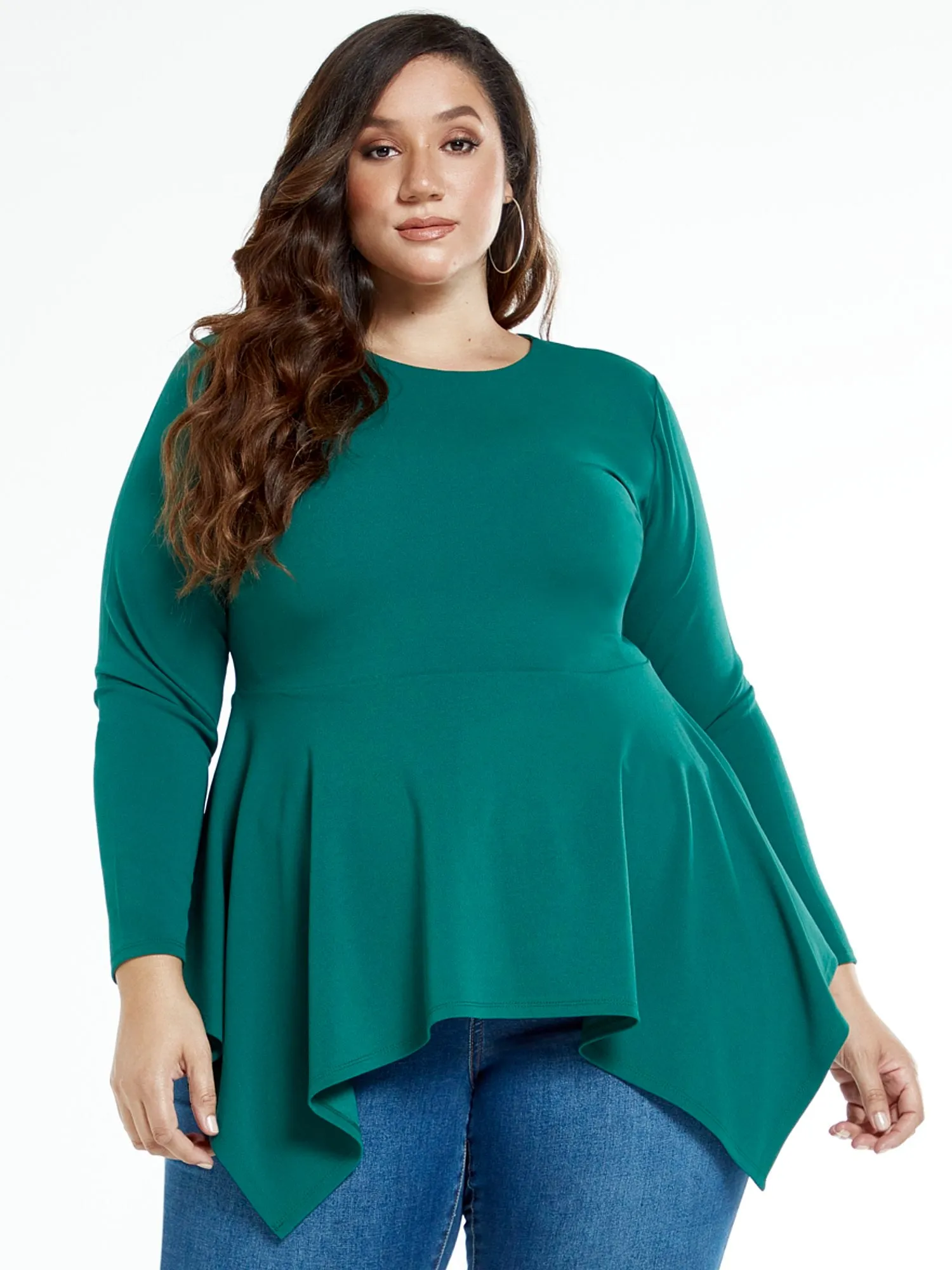 Raquel Peplum Top with Shark Bite Hem