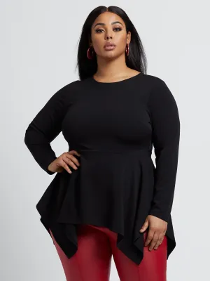 Raquel Peplum Top with Shark Bite Hem
