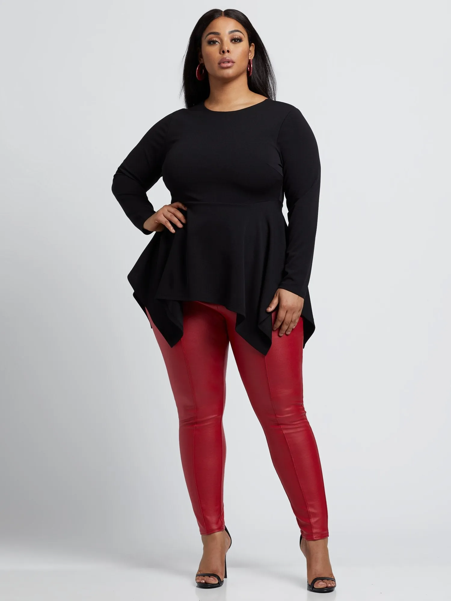 Raquel Peplum Top with Shark Bite Hem