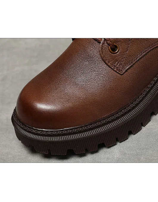 Real Leather Round Toe Anti-slip Autumn Winter Boots