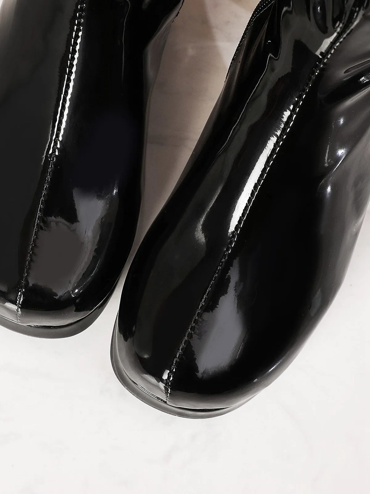 Retro Shiny Patent Leather Thigh-High Boots