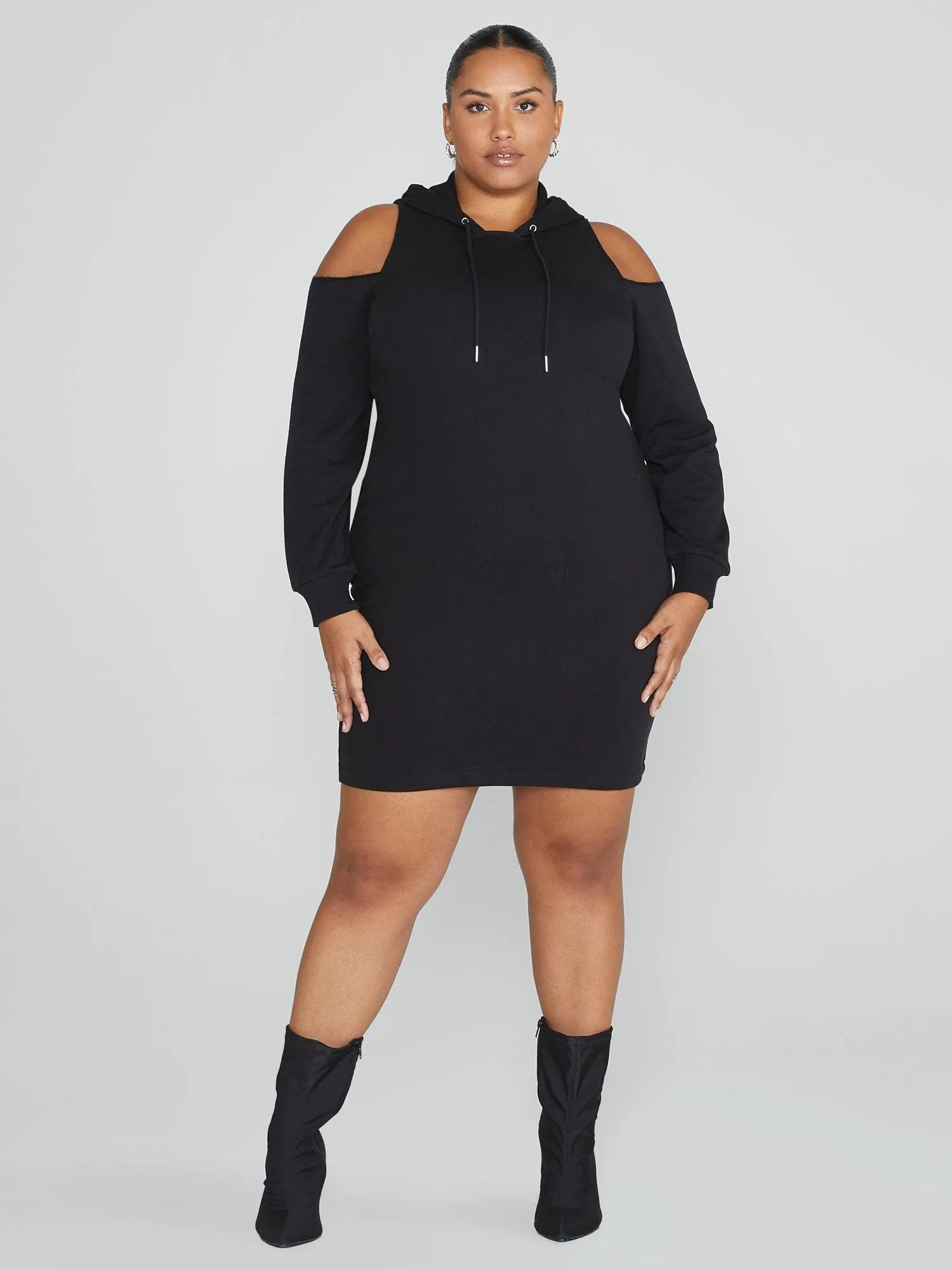 Rhianne Cold Shoulder Hoodie Dress