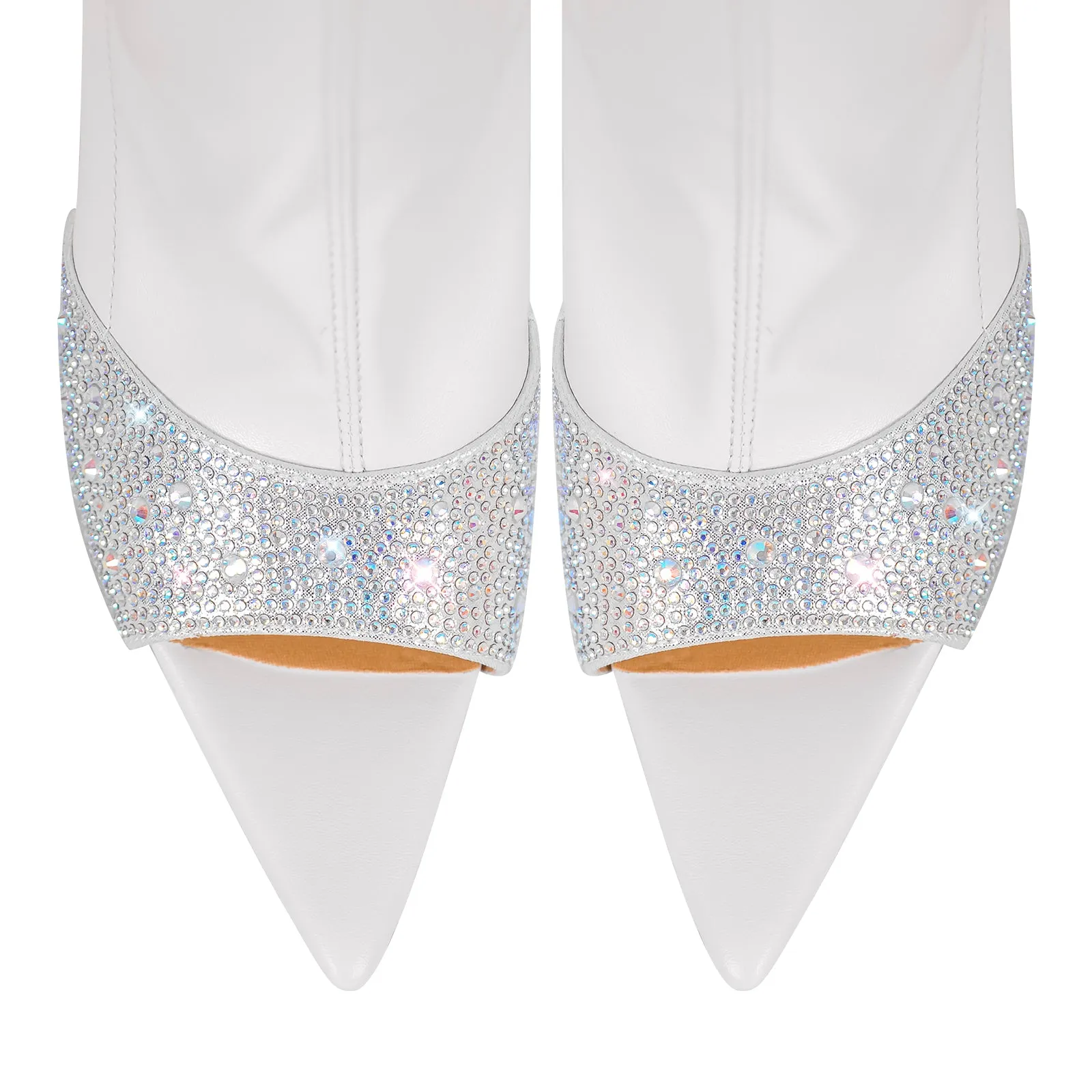 Rhinestone Pointed Toe High Stiletto Over The Knee Boots