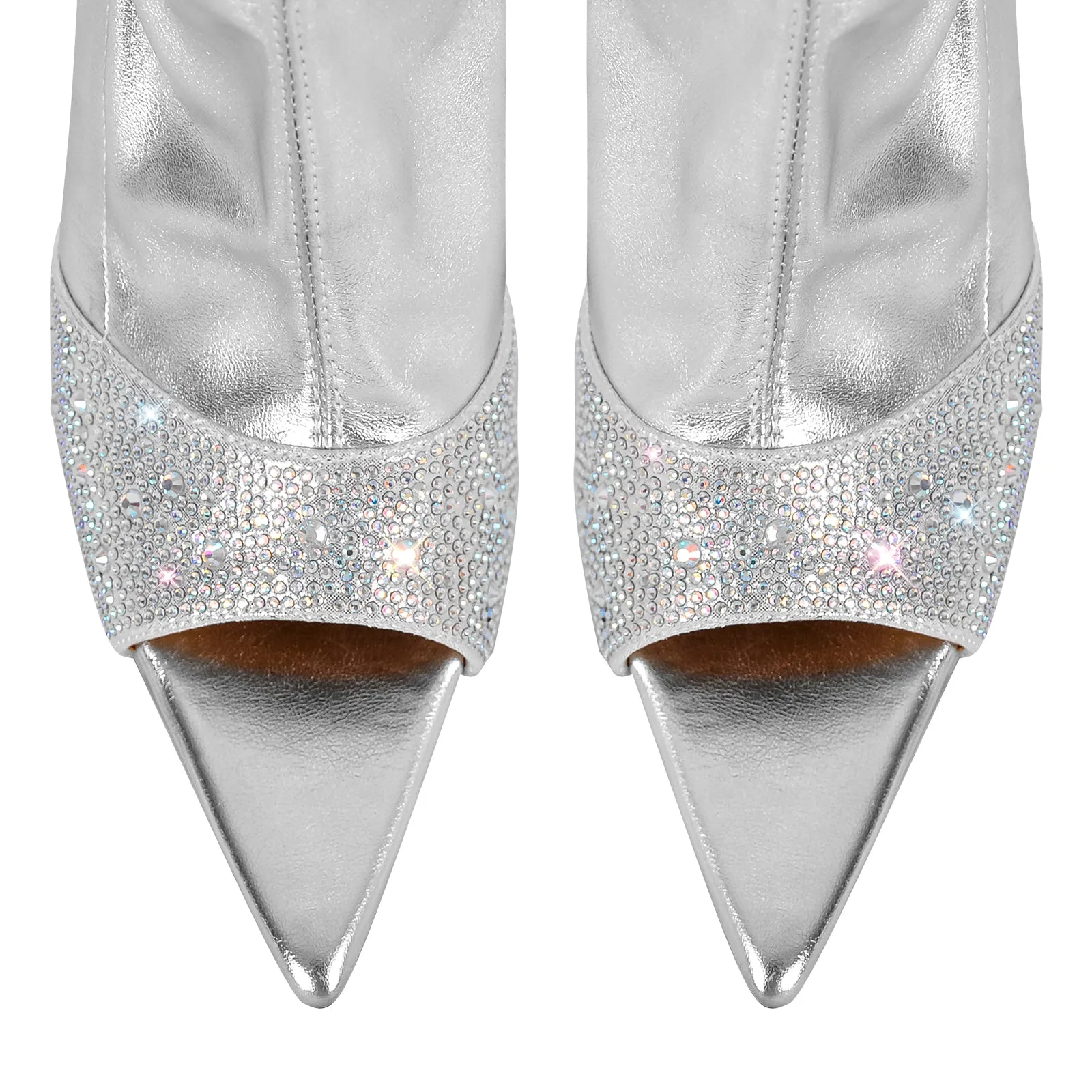 Rhinestone Pointed Toe High Stiletto Over The Knee Boots