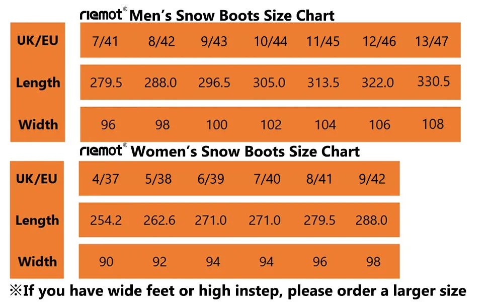 riemot Men's Snow Boots Brown Waterproof & Slip-resistant Winter Boots