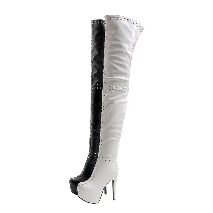 Rivet Thigh Boots