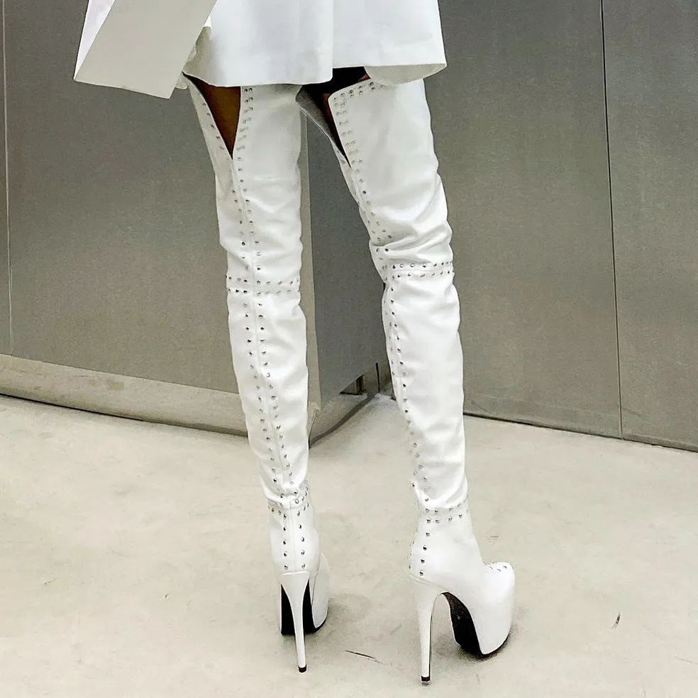 Rivet Thigh Boots