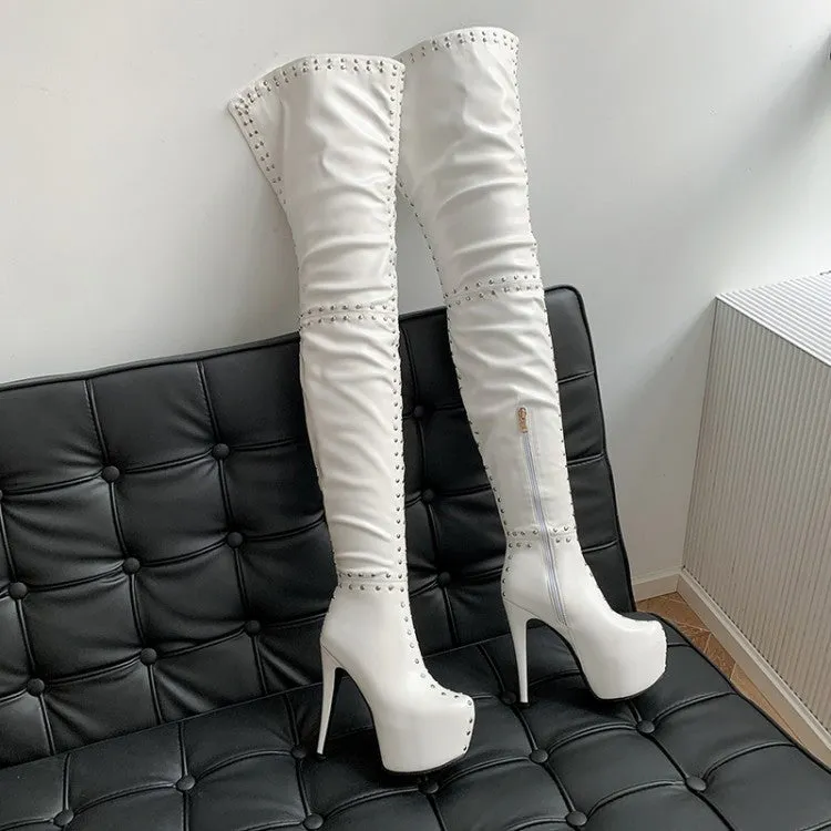 Rivet Thigh Boots
