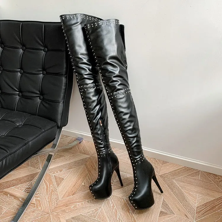 Rivet Thigh Boots