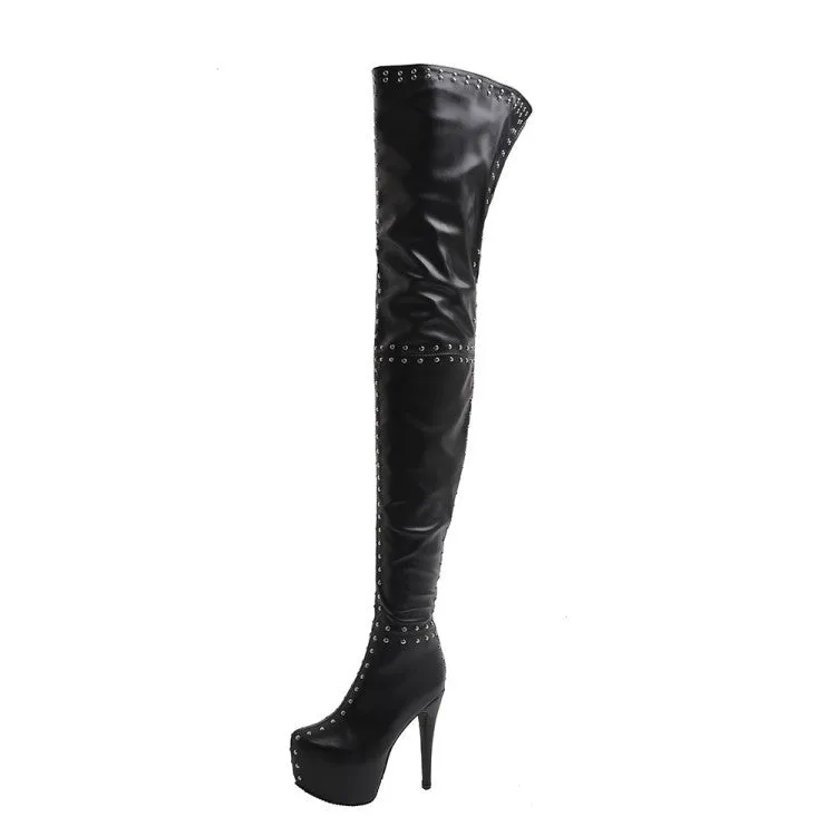Rivet Thigh Boots